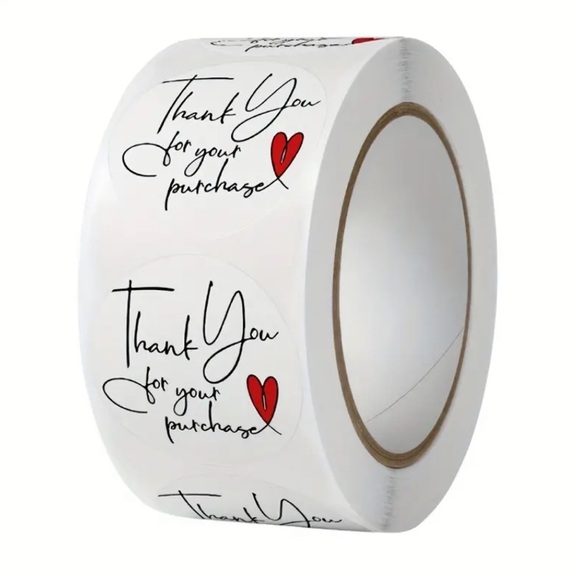 1 Roll of 500pc. Thank You For Your Purchase Stickers NIP - Picture 1 of 4